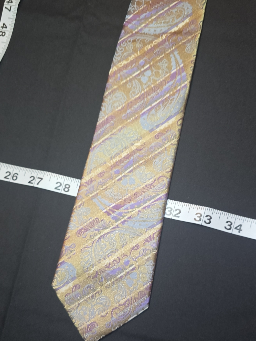 Sparks John Sparks NWT Paisley Tie Gold Taupe Floral Contrast Men’s Necktie